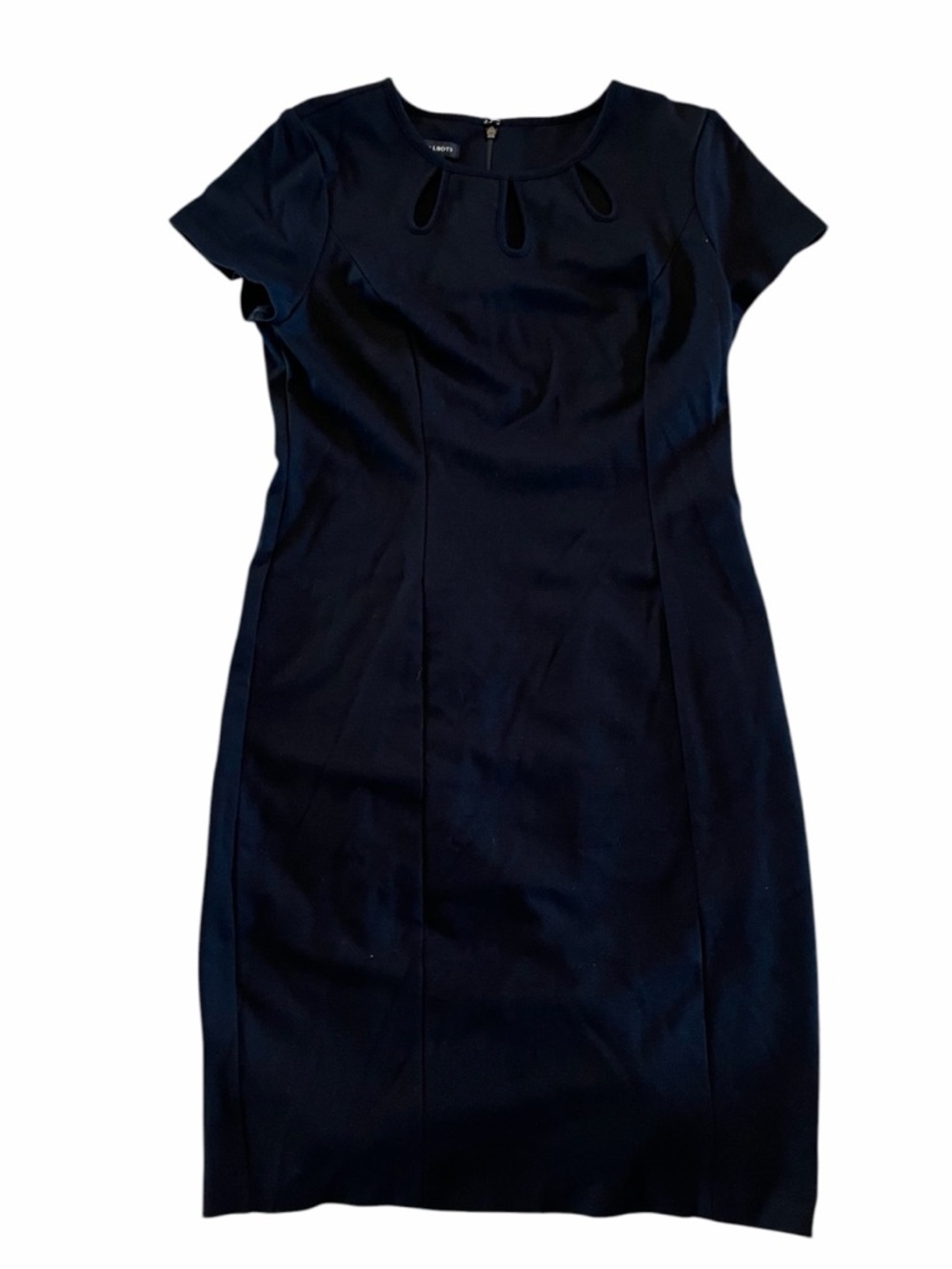 Talbots Little Black Dress Keyhole Cutout Sheath Ponte Knit Classic LBD Career 8 - Picture 3 of 8